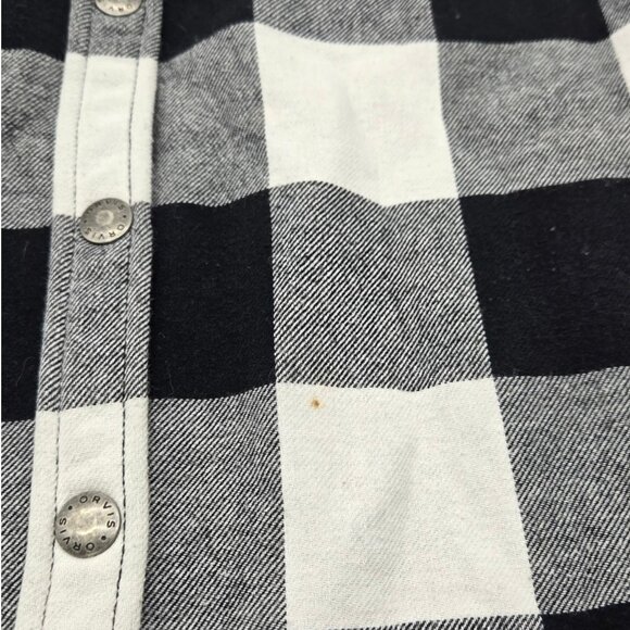 Orvis Jacket Womens XL Buffalo Plaid Snap Front Pockets Flannel Lined Shirt Coat - Picture 7 of 9